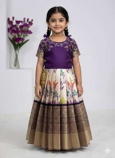 NEW LAUNCING KIDS LEHENGA CHOLI silk  Kids apparel supplier in Delhi